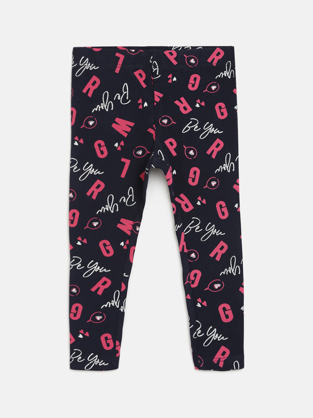 

Chicco Infant Girls Black & Pink Printed Ankle-Length Leggings