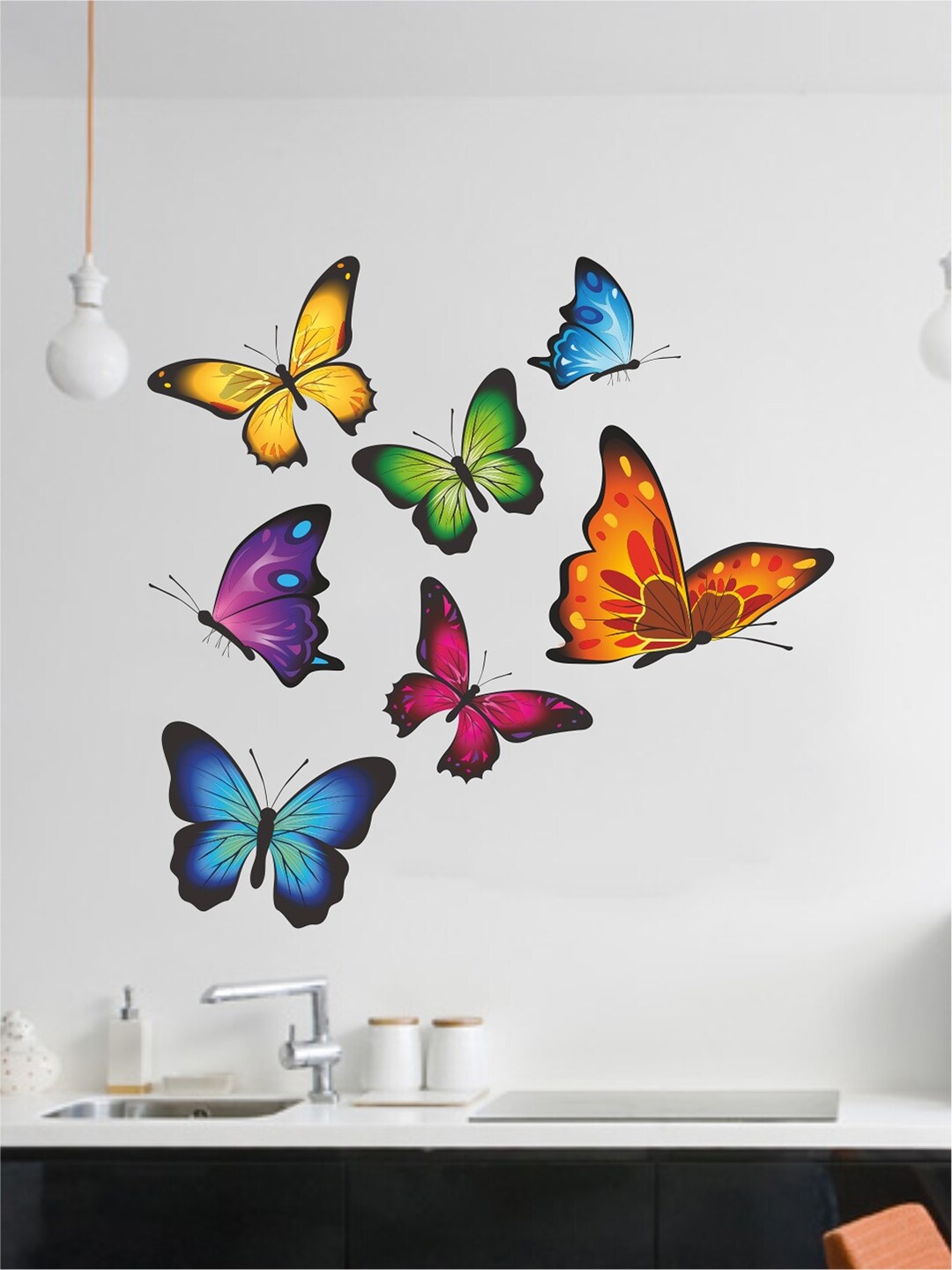 

Rawpockets Colourful Butterflies Wall Sticker, Multi