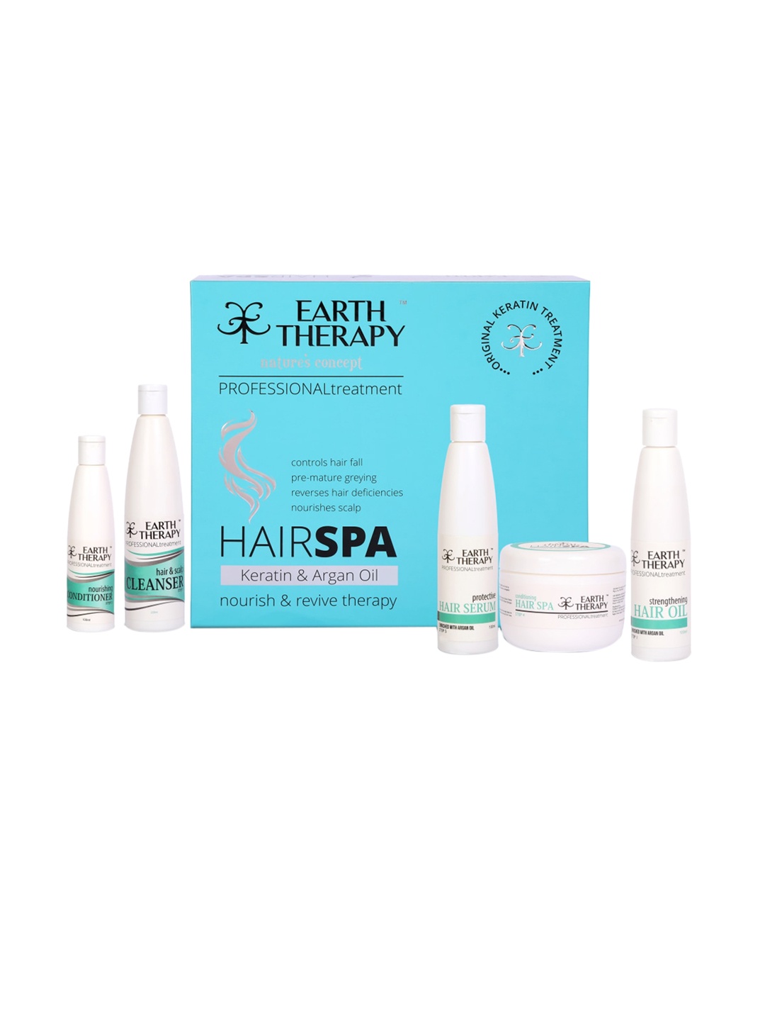 

EARTH THERAPY Keratin & Argan Oil Hair Spa Kit 700 gm, Blue