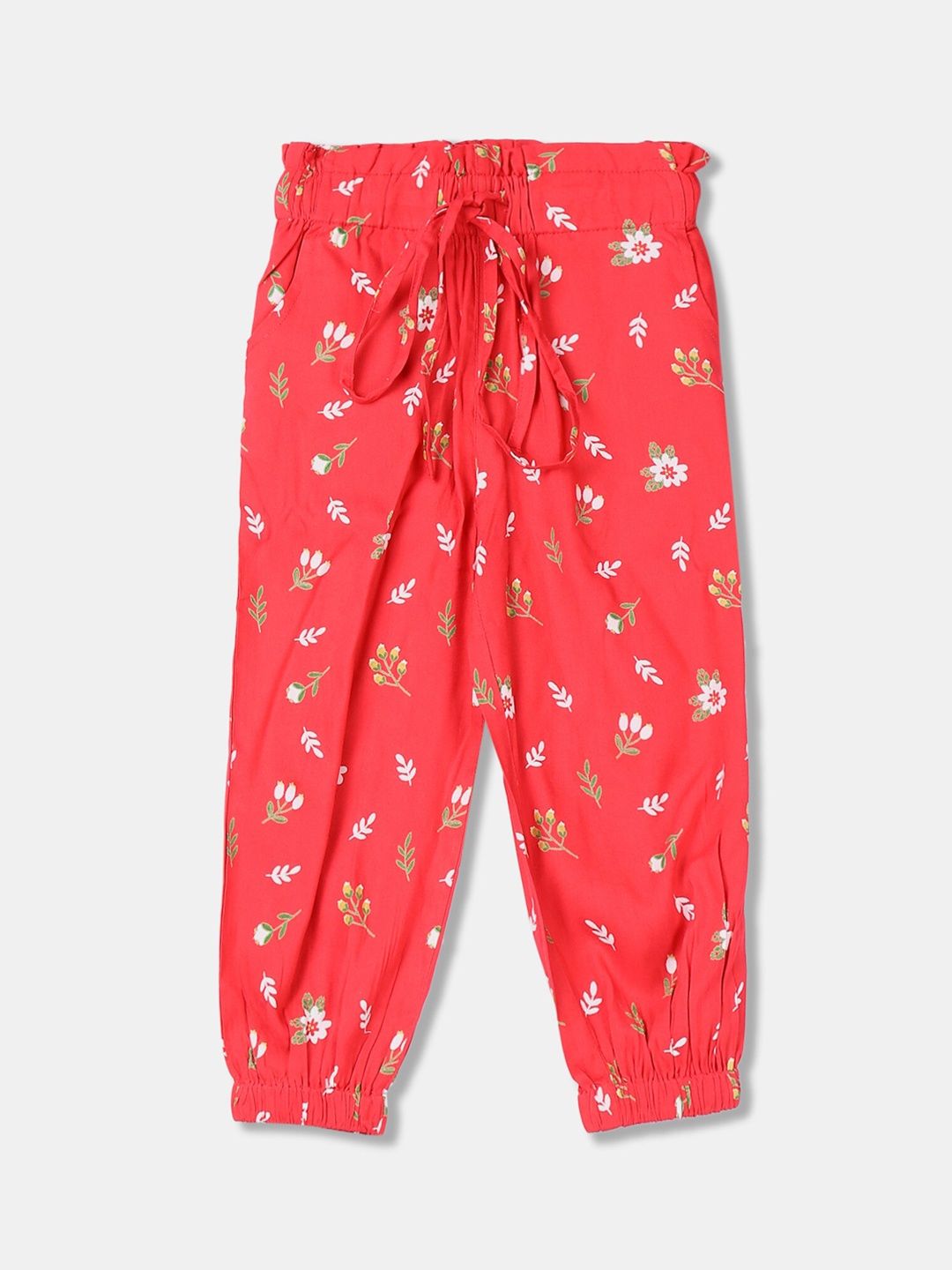 

Cherokee Girls Red & White Regular Fit Printed Joggers