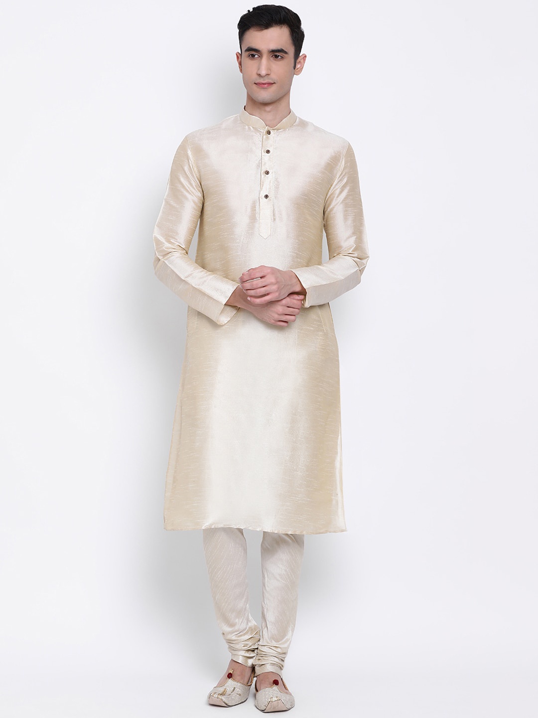 

Sanwara Men Beige Solid Kurta with Churidar