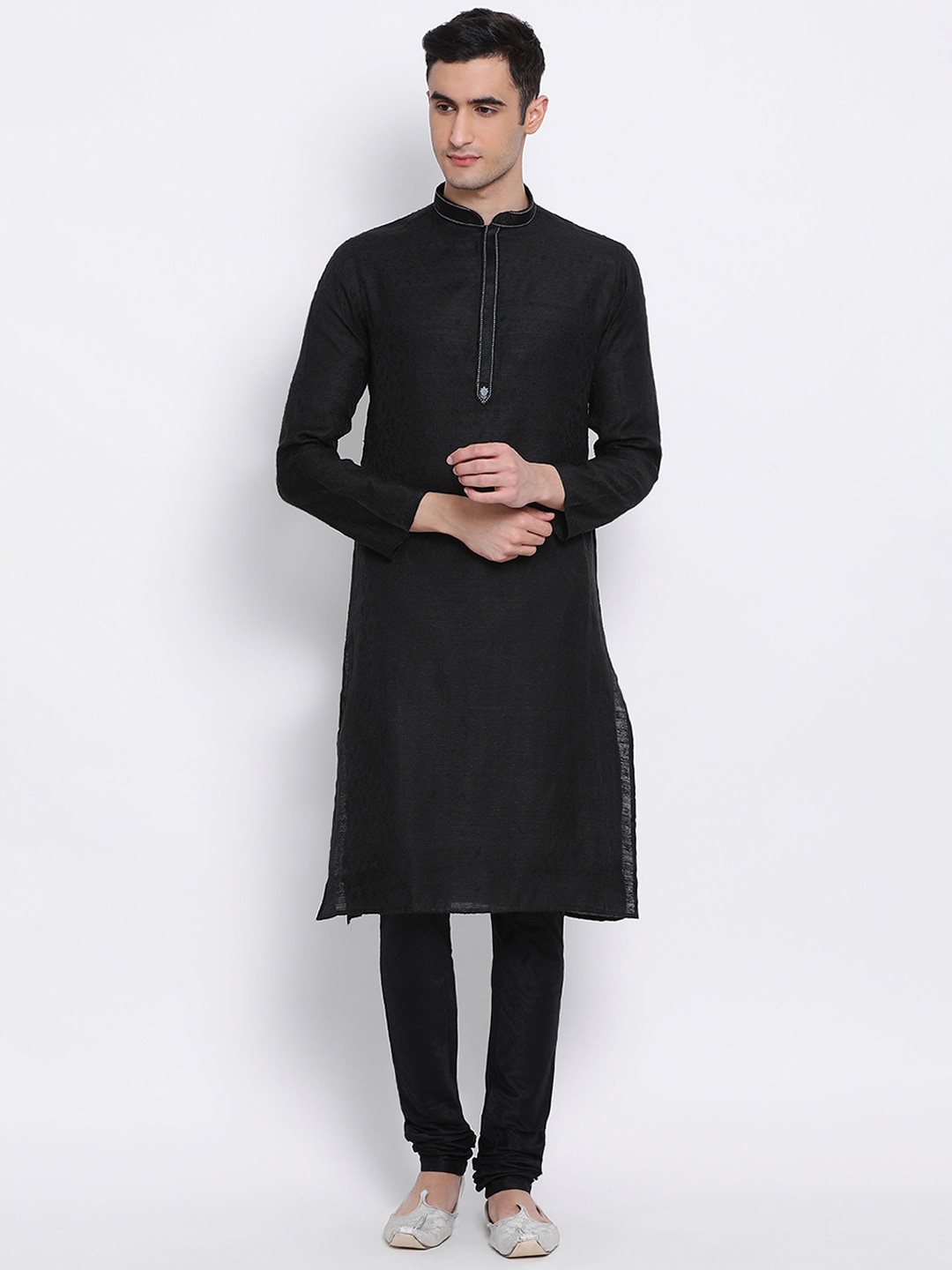 Sanwara Men Black Solid Kurta with Pyjamas