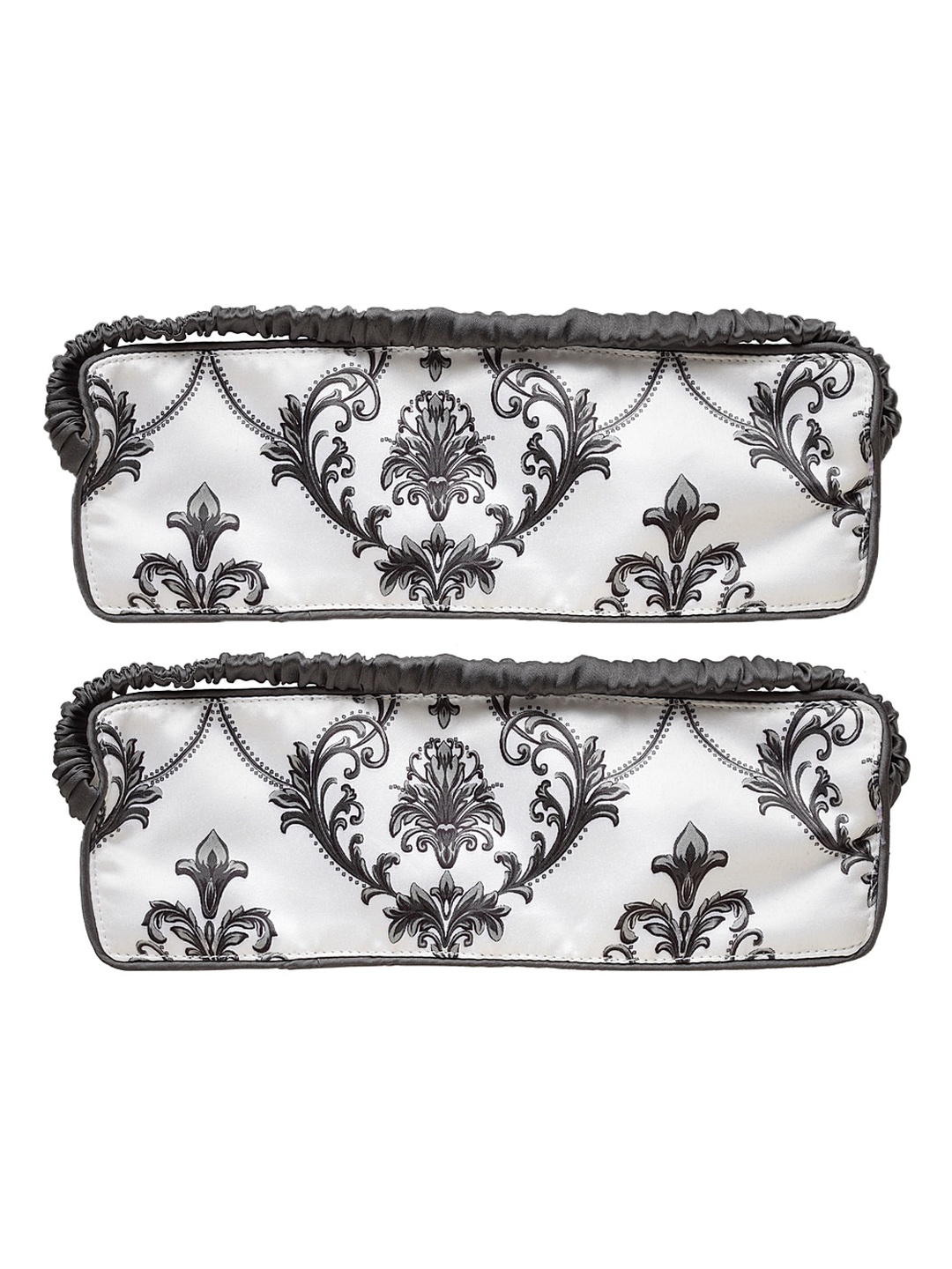 

DECOREALM Unisex Pack Of 2 White & Grey Printed Travel Eye Masks
