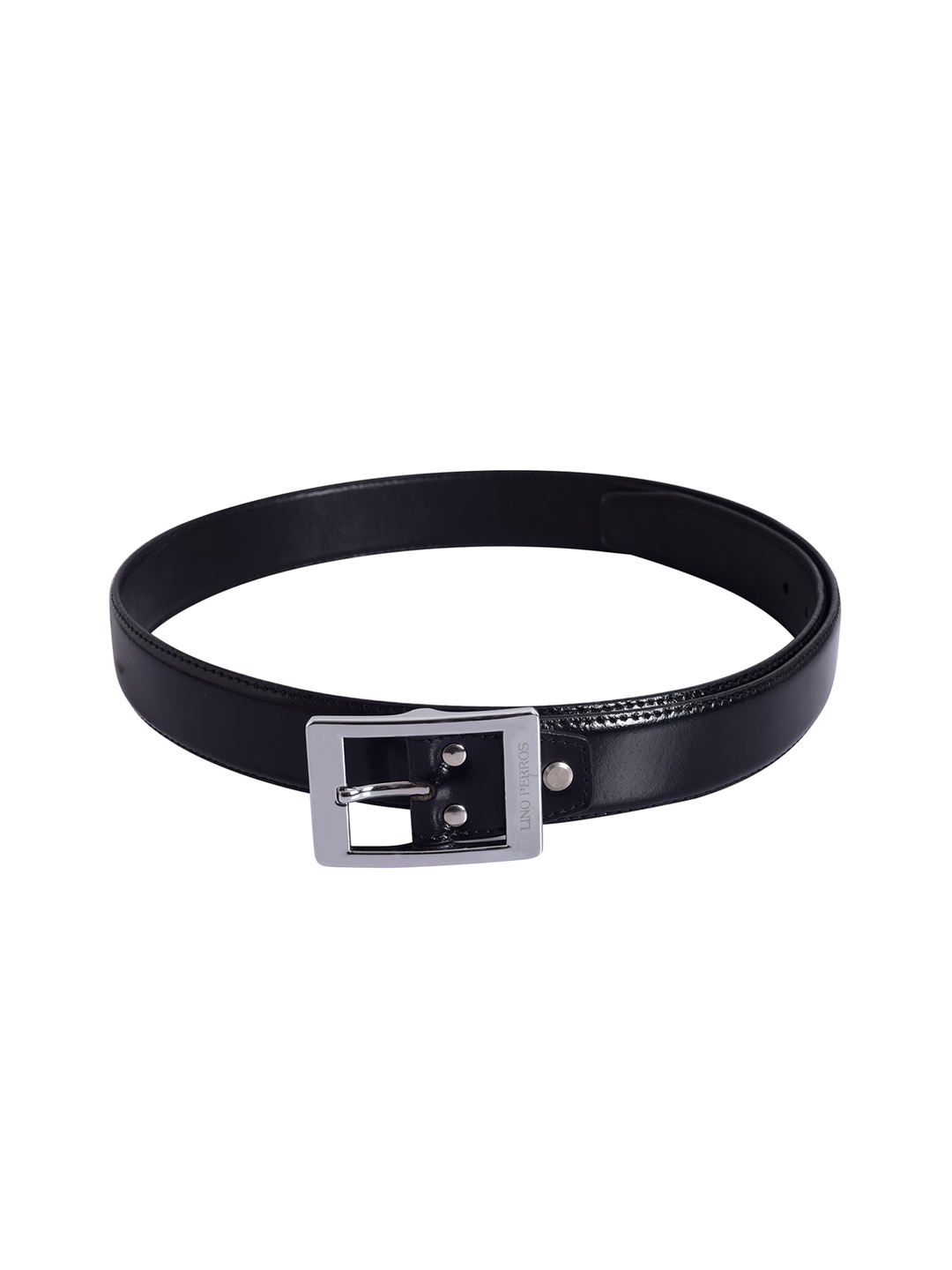 

Lino Perros Men Black Solid Leather Belt