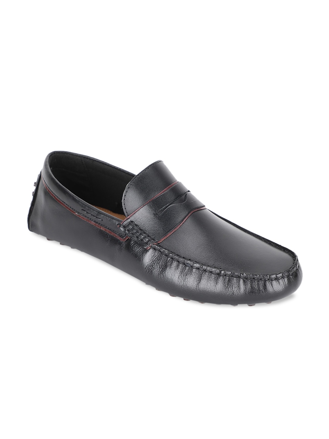 

Red Tape Men Black Solid Leather Formal Loafers
