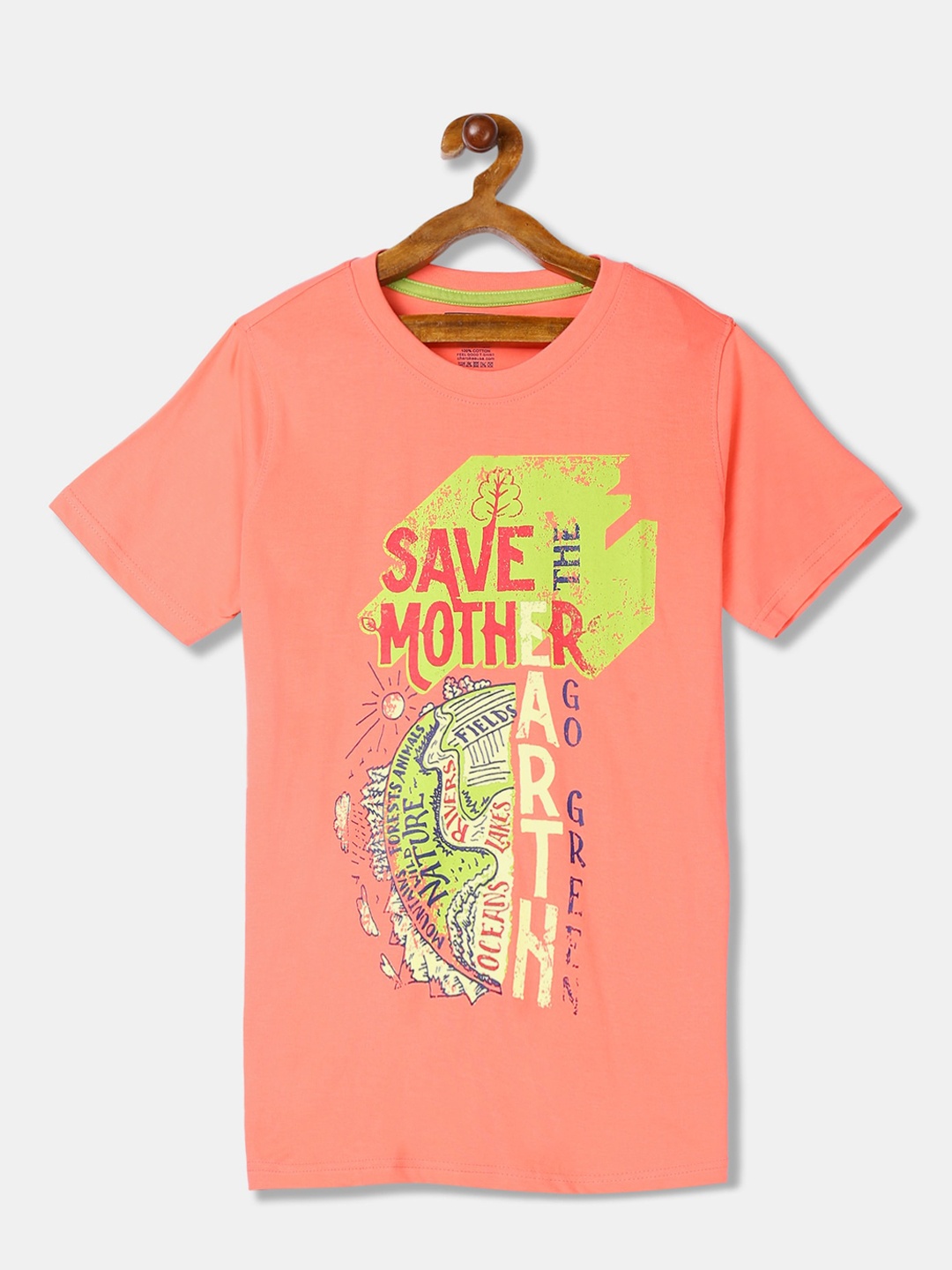 

Cherokee Boys Coral Printed Round Neck T-shirt