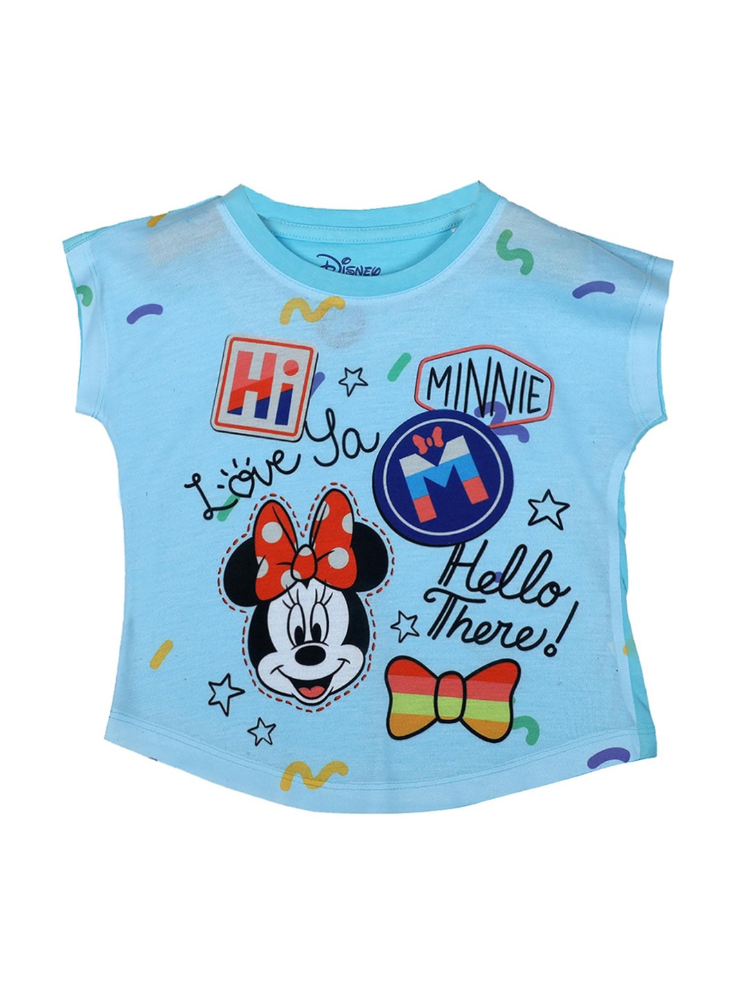 

Minnie Girls Blue Printed Top