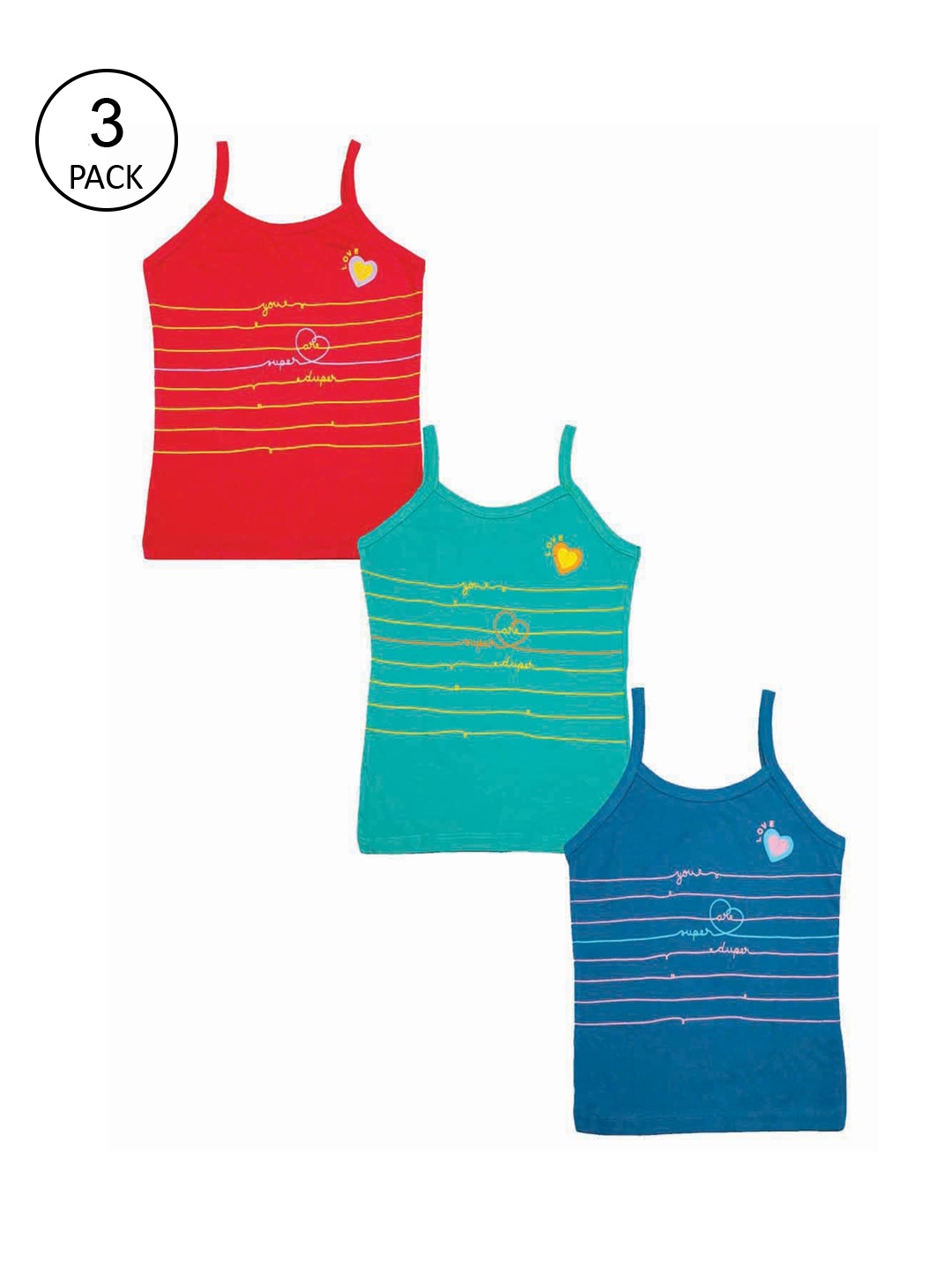 

Zoom Minimondo Girls Pack of 3 Vests, Blue