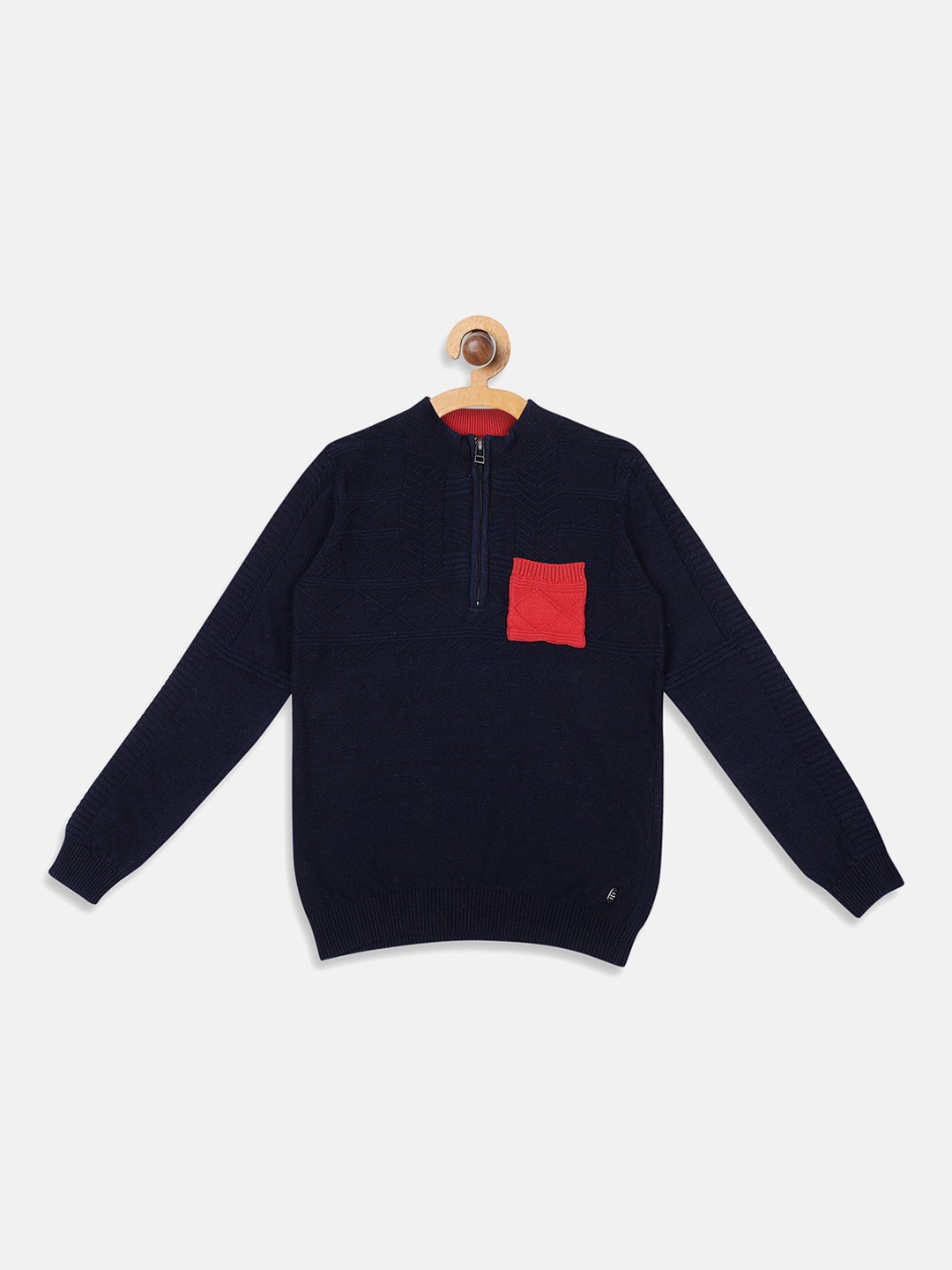 

Blue Giraffe Boys Navy Blue Self Design