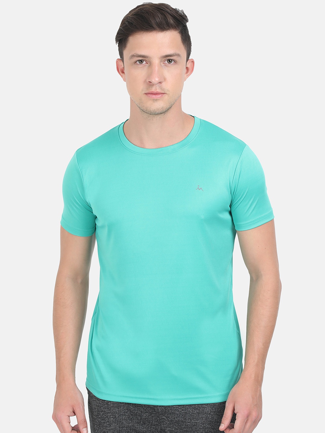 Masculino Latino Men Sea Green Rapid-Dry Sports T-shirt