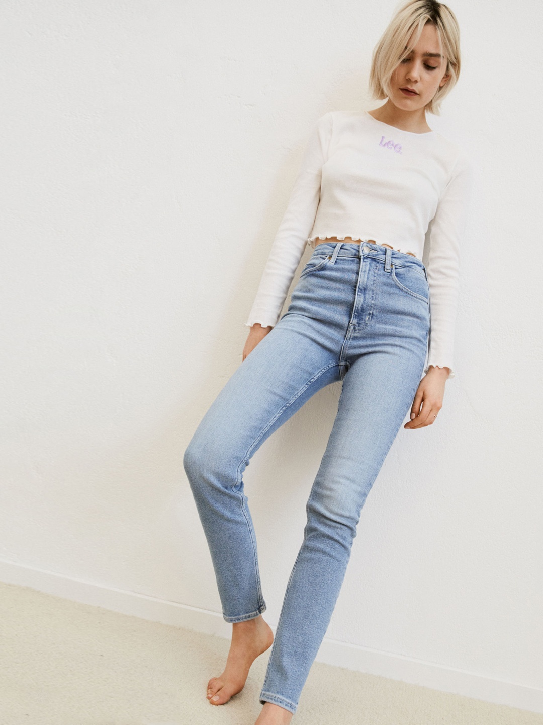 

H&M Women Blue Skinny Ultra High Waist Sustainable Jeans