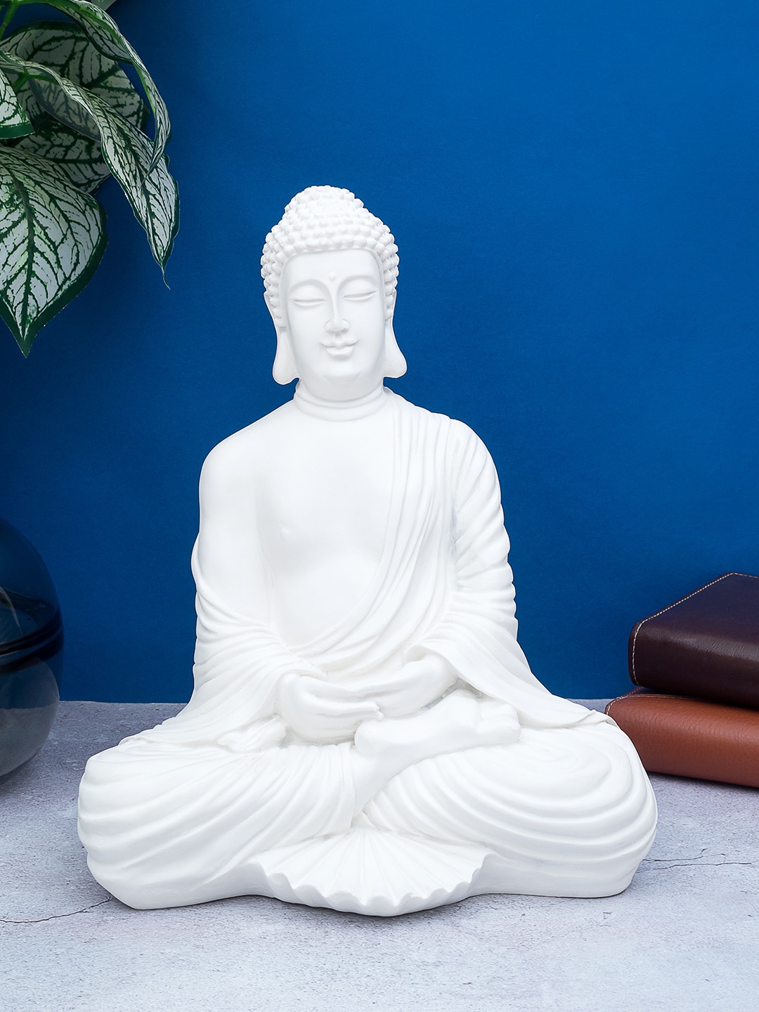 

Golden Peacock White Solid Handcrafted Buddha Decorative Showpiece