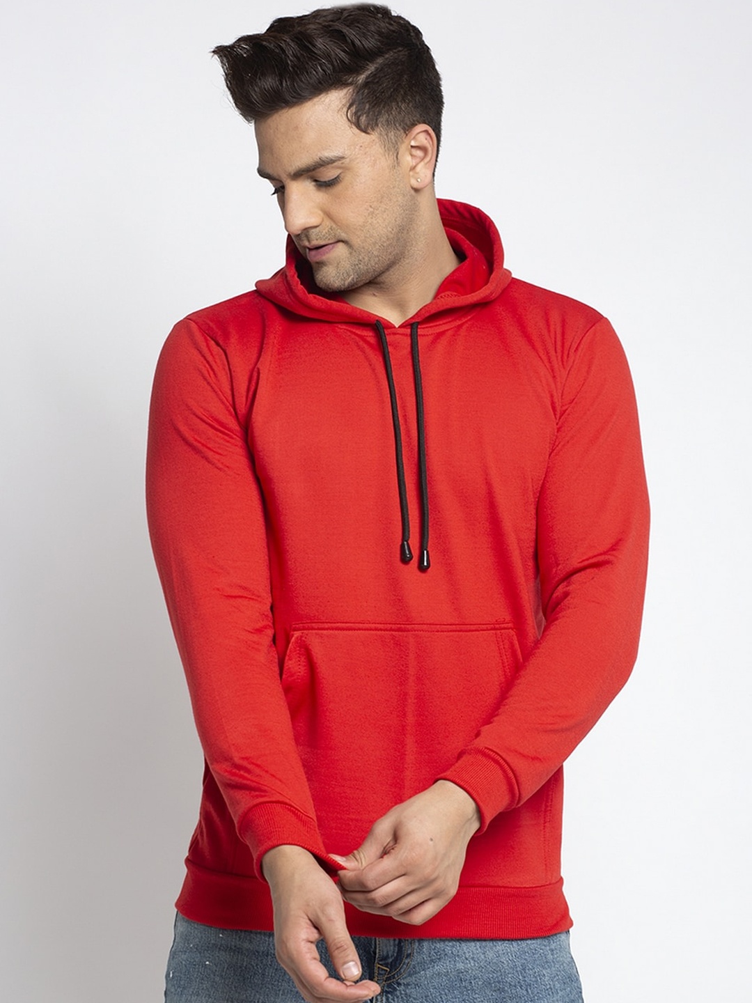 

KATSO Men Red Solid Sweatshirt