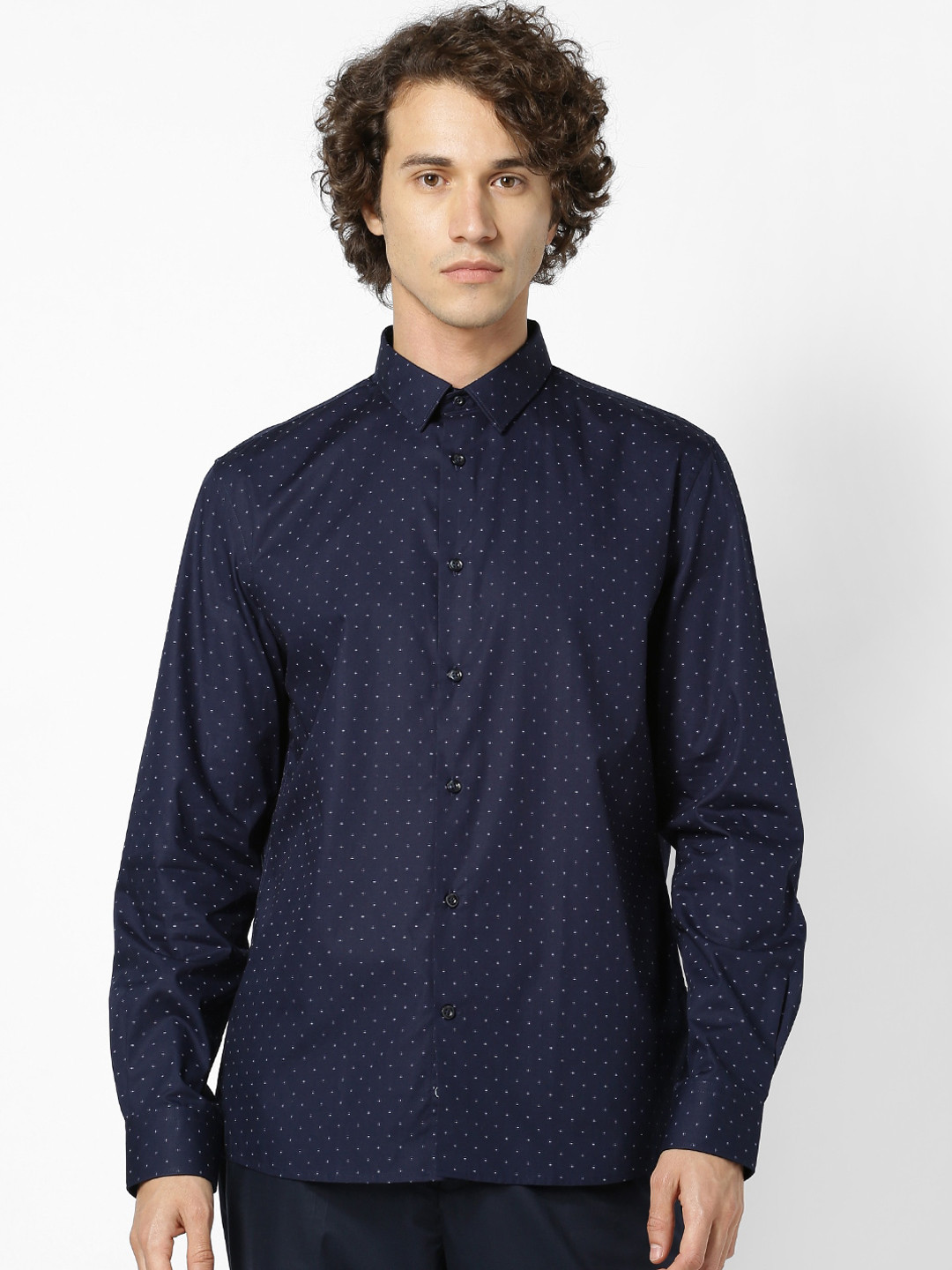 

Celio Men Navy Blue Regular Fit Printed Casual Shirt