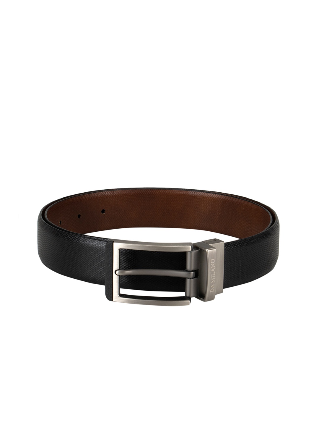 

Da Milano Men Black & Brown Textured Reversible Belt