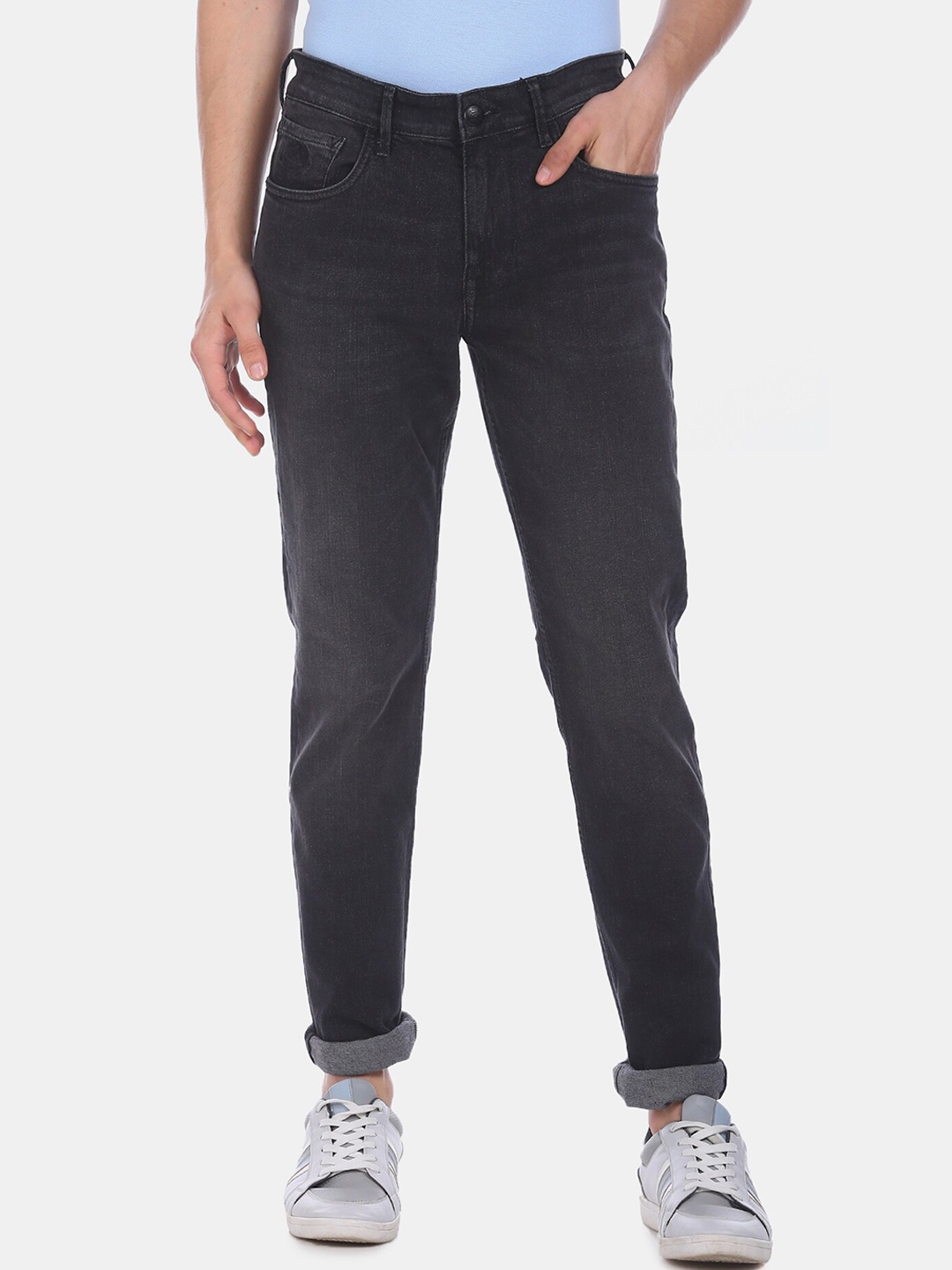 

U.S. Polo Assn. Denim Co. Men Black Slim Fit Mid-Rise Clean Look Stretchable Jeans