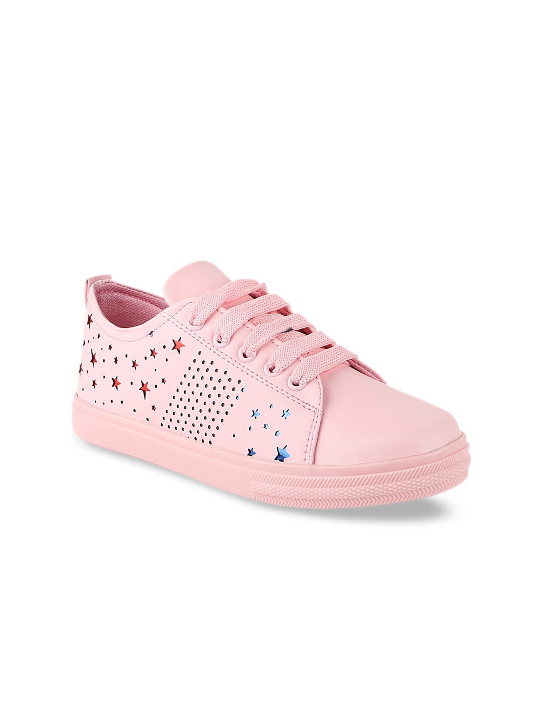 

Shoetopia Girls Pink Perforations Sneakers