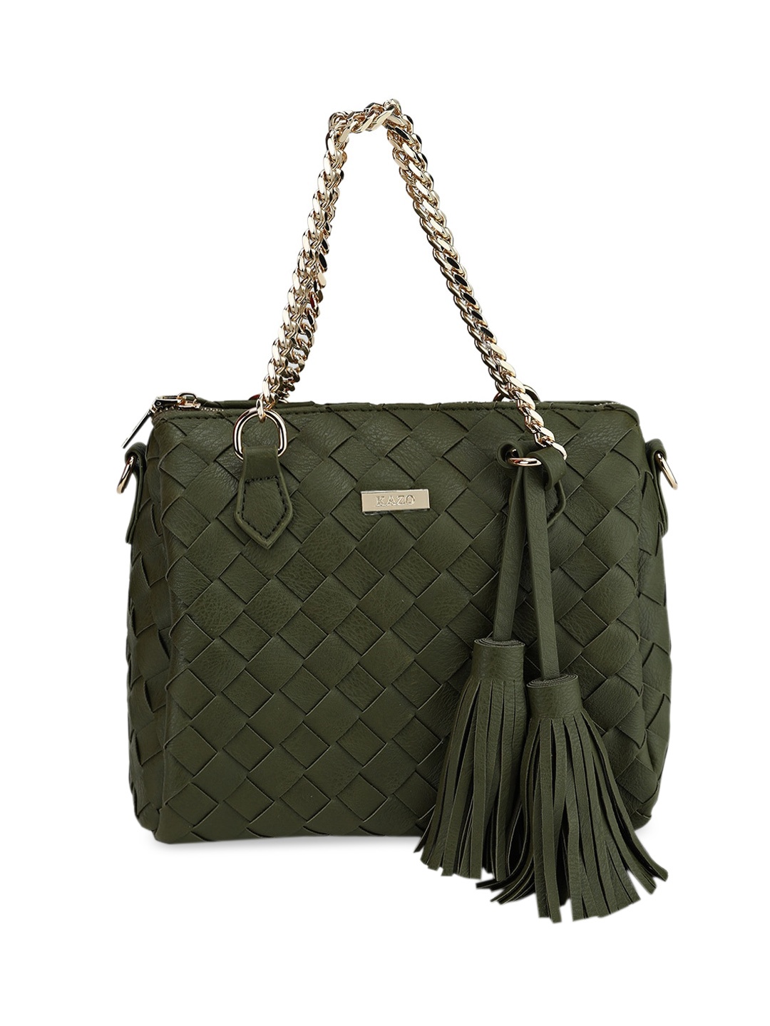 Kazo Green Textured Handheld Bag
