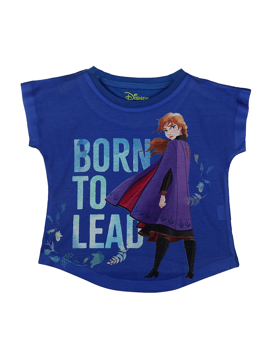 Frozen Girls Blue & Brown Printed Top