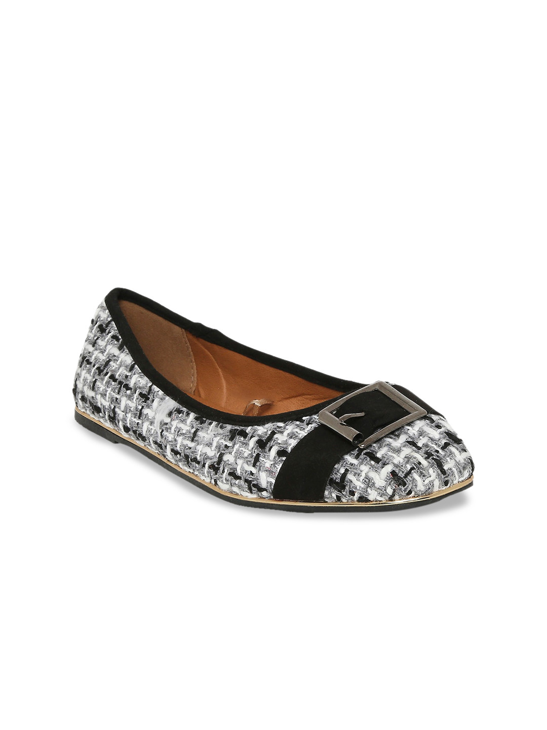 

Forever Glam by Pantaloons Women White Woven Design Fabric Ballerinas
