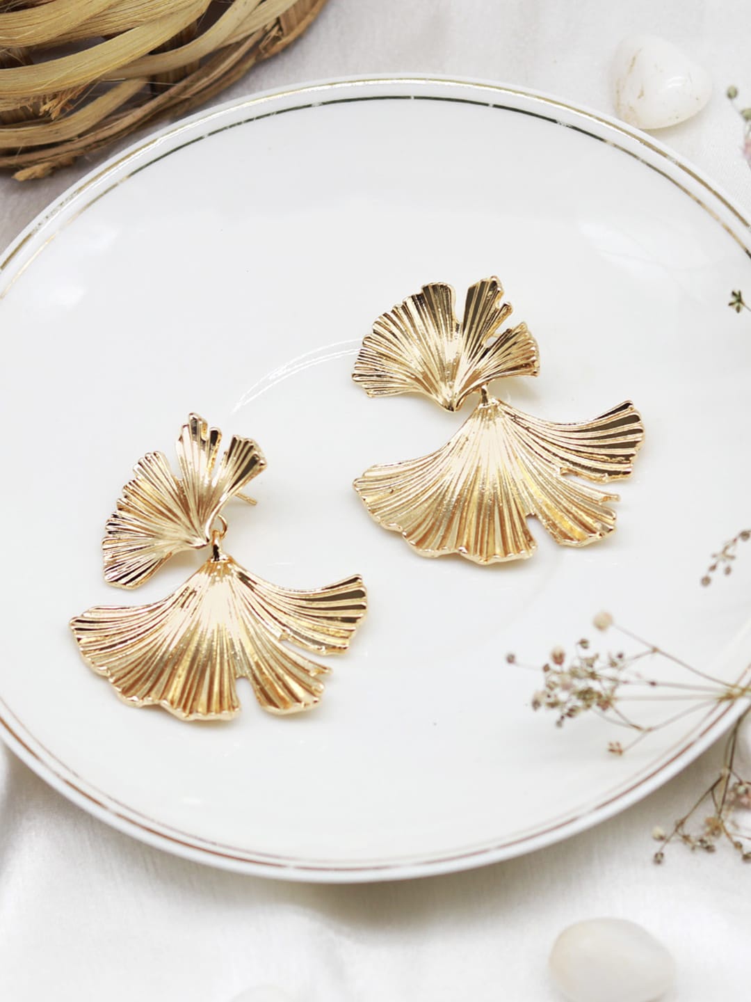 

JOKER & WITCH Gold-Toned Contemporary Drop Earrings