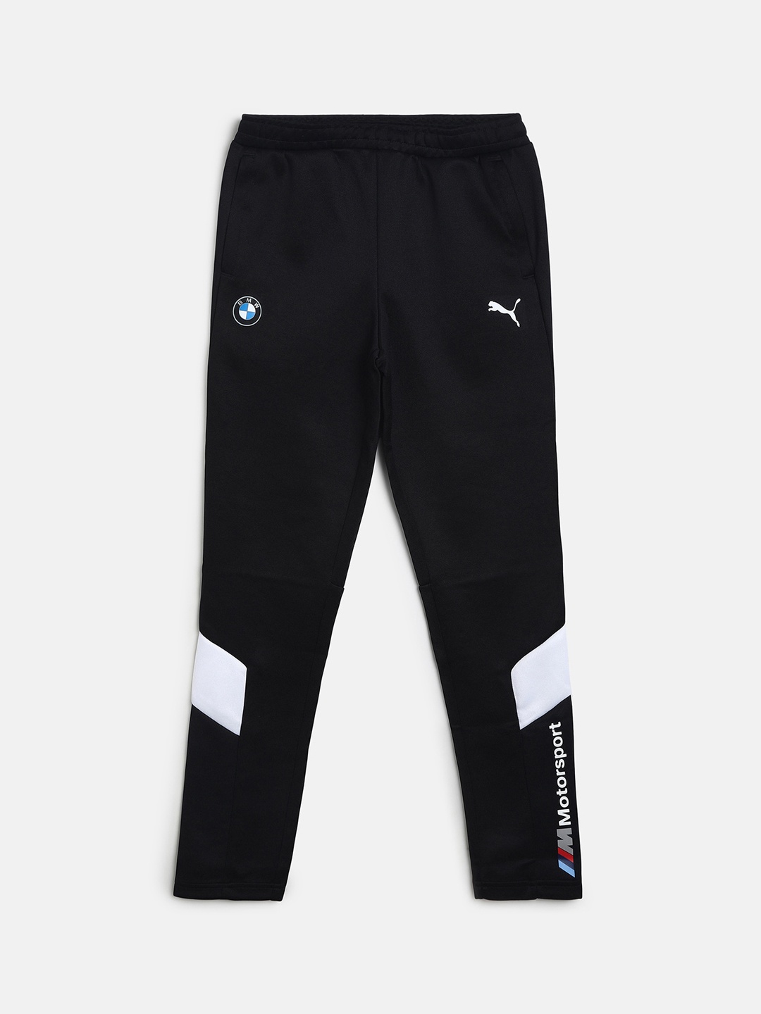 

PUMA Motorsport Kids Black & White Colourblocked Slim-Fit Track Pants