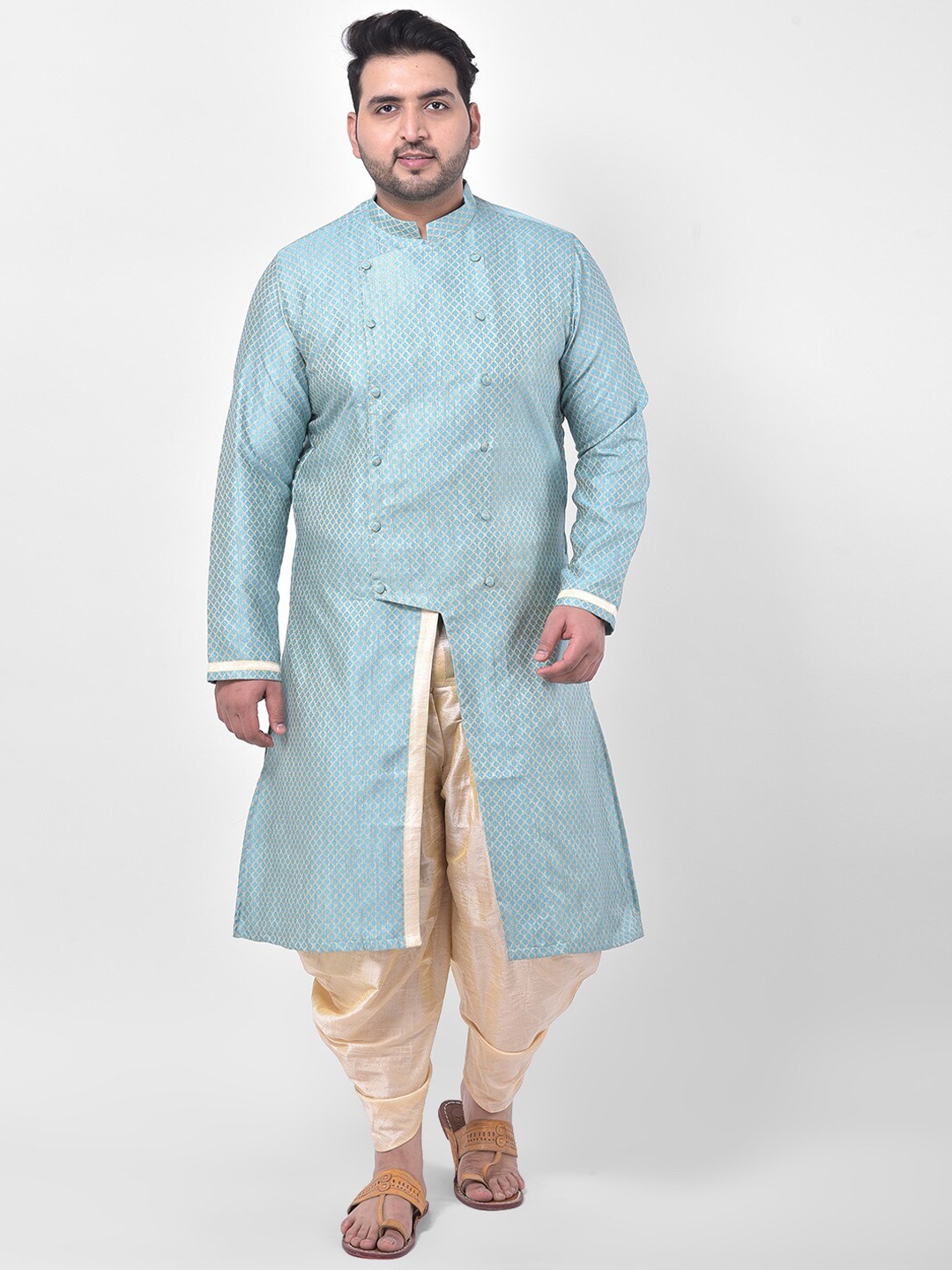 

DEYANN PLUS Men Blue Printed Kurta with Patiala