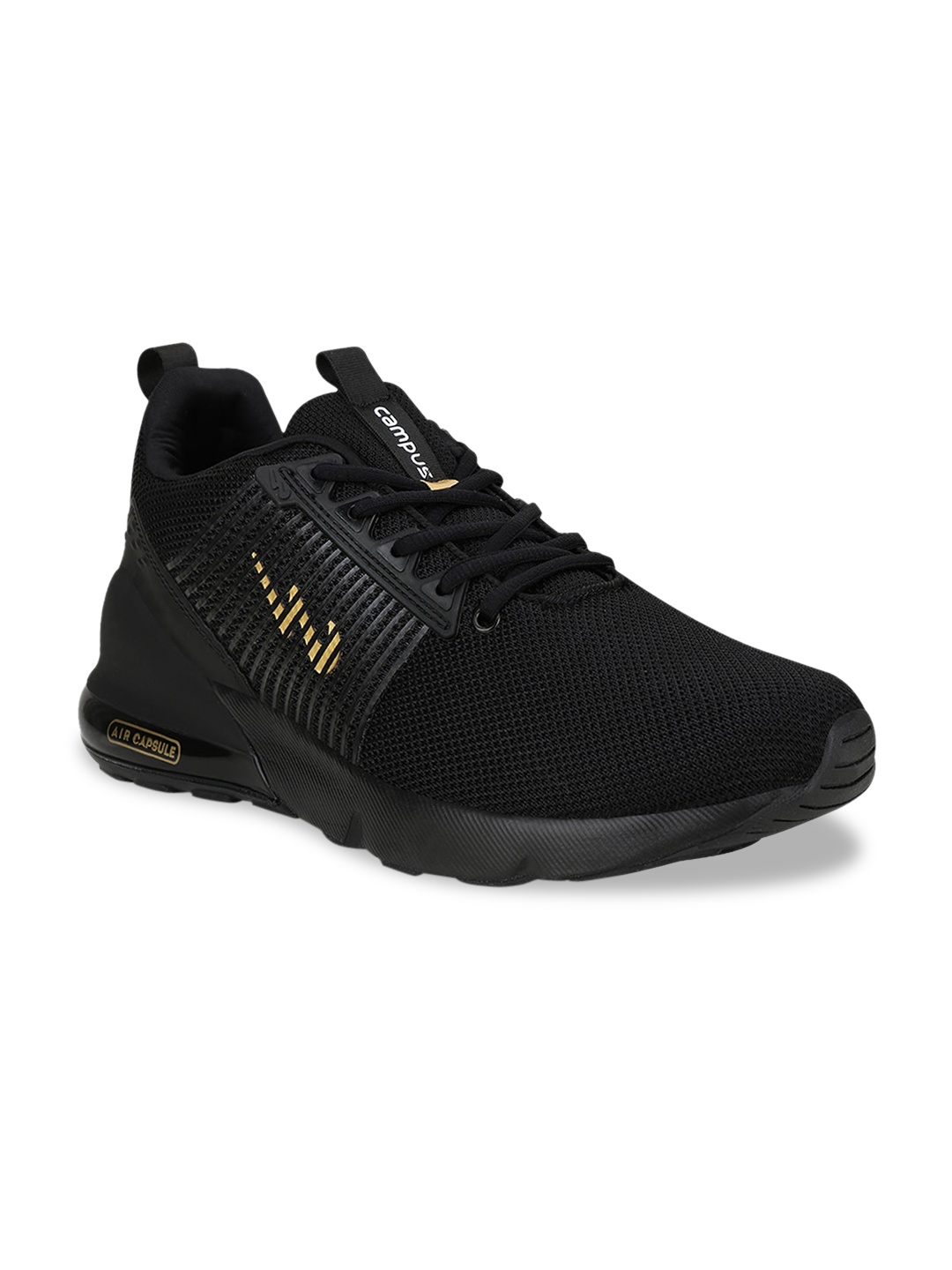 

Campus Men Black Mesh Running Shoes