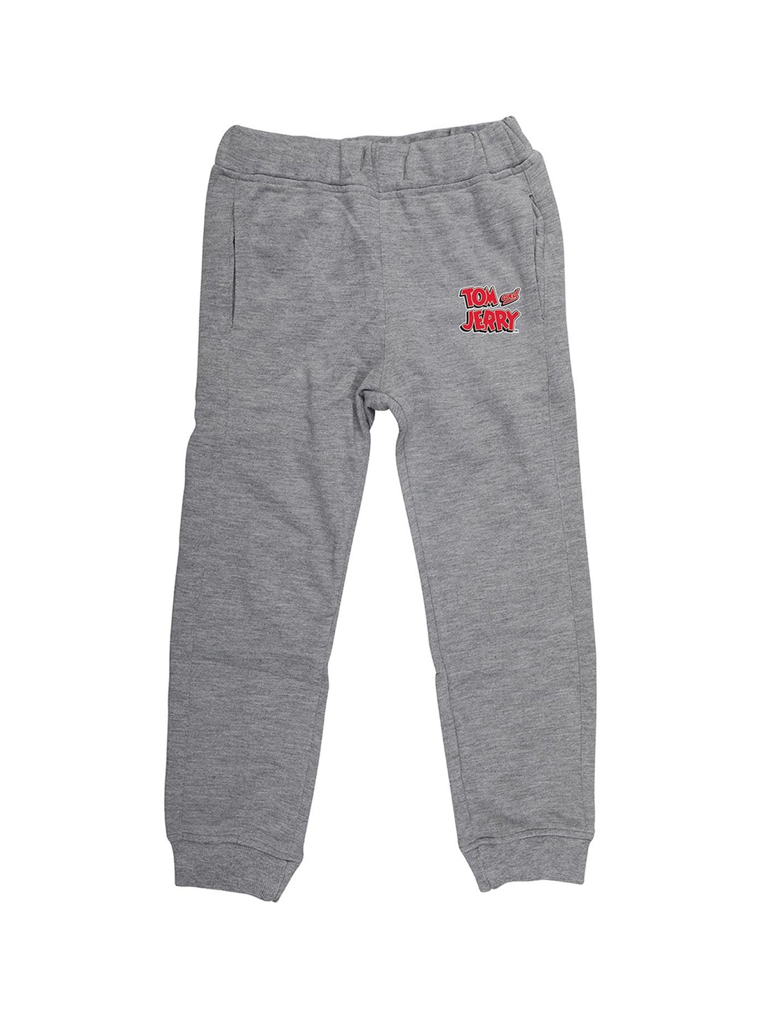 Tom & Jerry Boys Grey & Red Solid Joggers