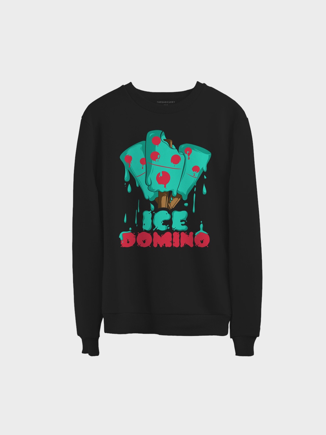

THREADCURRY Kids Black & Sea Green Printed Sweatshirt