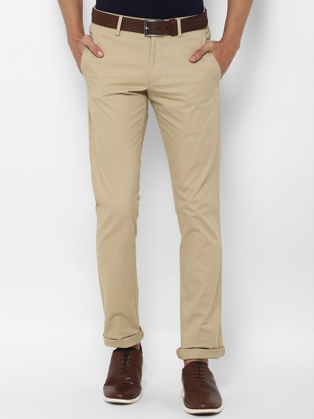 

Allen Solly Men Beige Slim Fit Solid Chinos