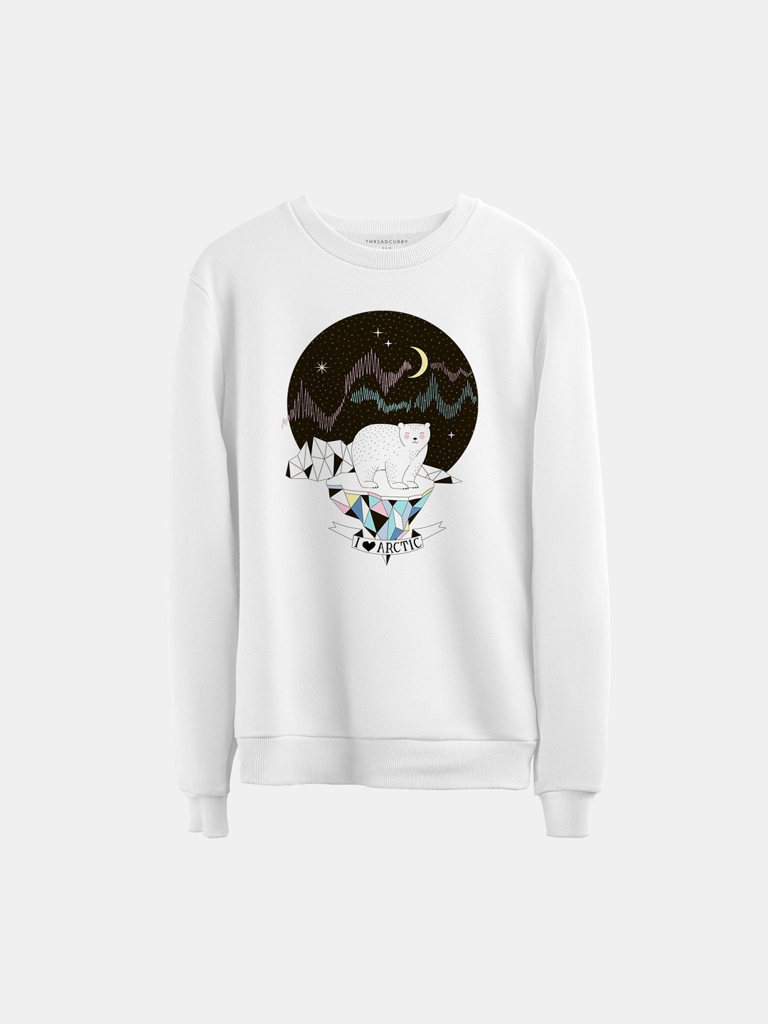 

THREADCURRY Unisex Kids White & Black Printed Sweatshirt