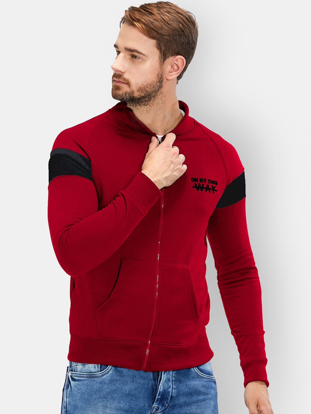 

Maniac Men Maroon Solid Sweatshirt