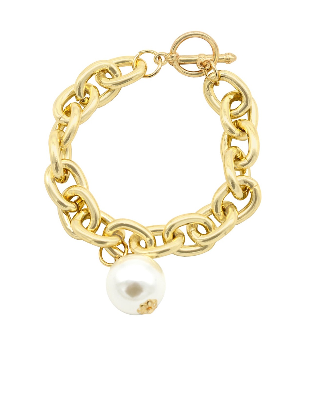 

JOKER & WITCH Women Gold-Plated & White Pearl Link Bracelet