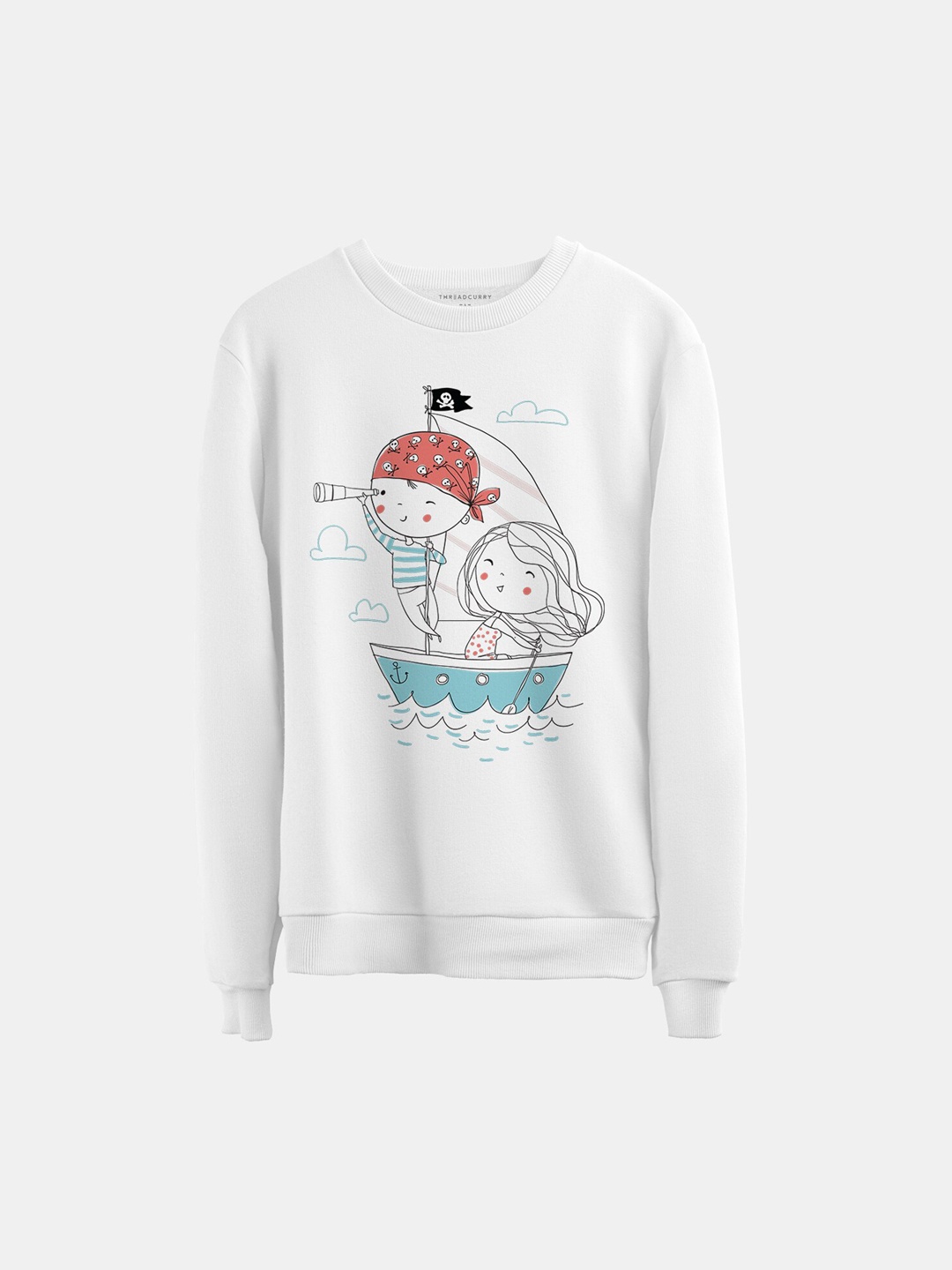 

THREADCURRY Kids White Printed Sweatshirt