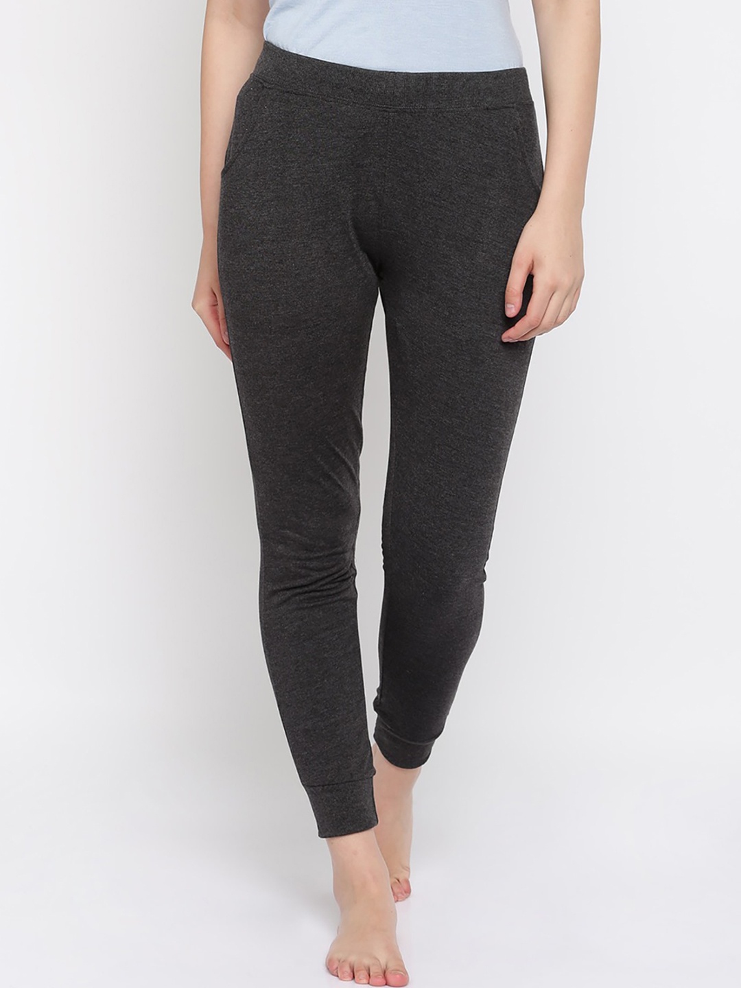 

Sweet Dreams Women Charcoal Grey Solid Lounge Pants