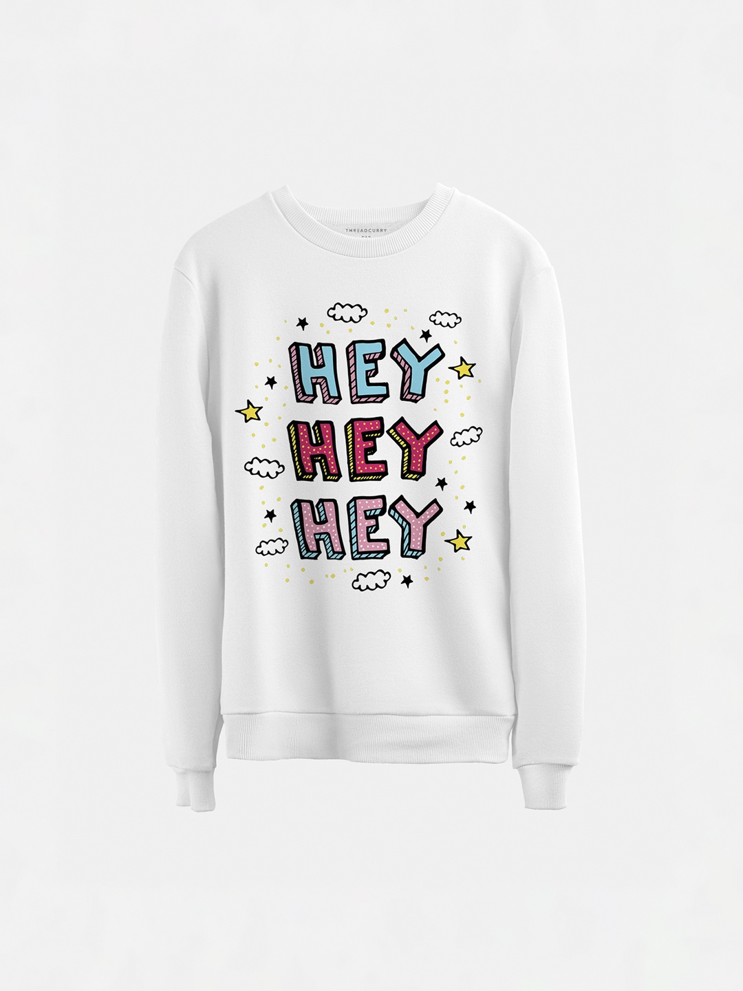 

THREADCURRY Kids White Printed Sweatshirt