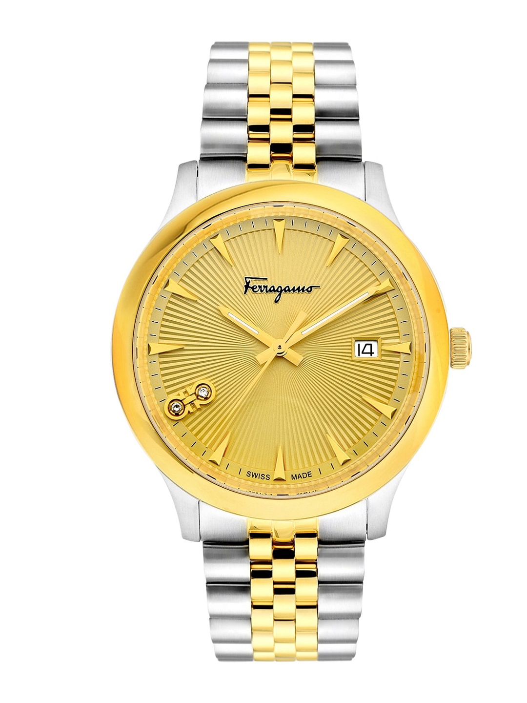

Salvatore Ferragamo Men Gold-Toned & Silver-Toned Analogue Watch