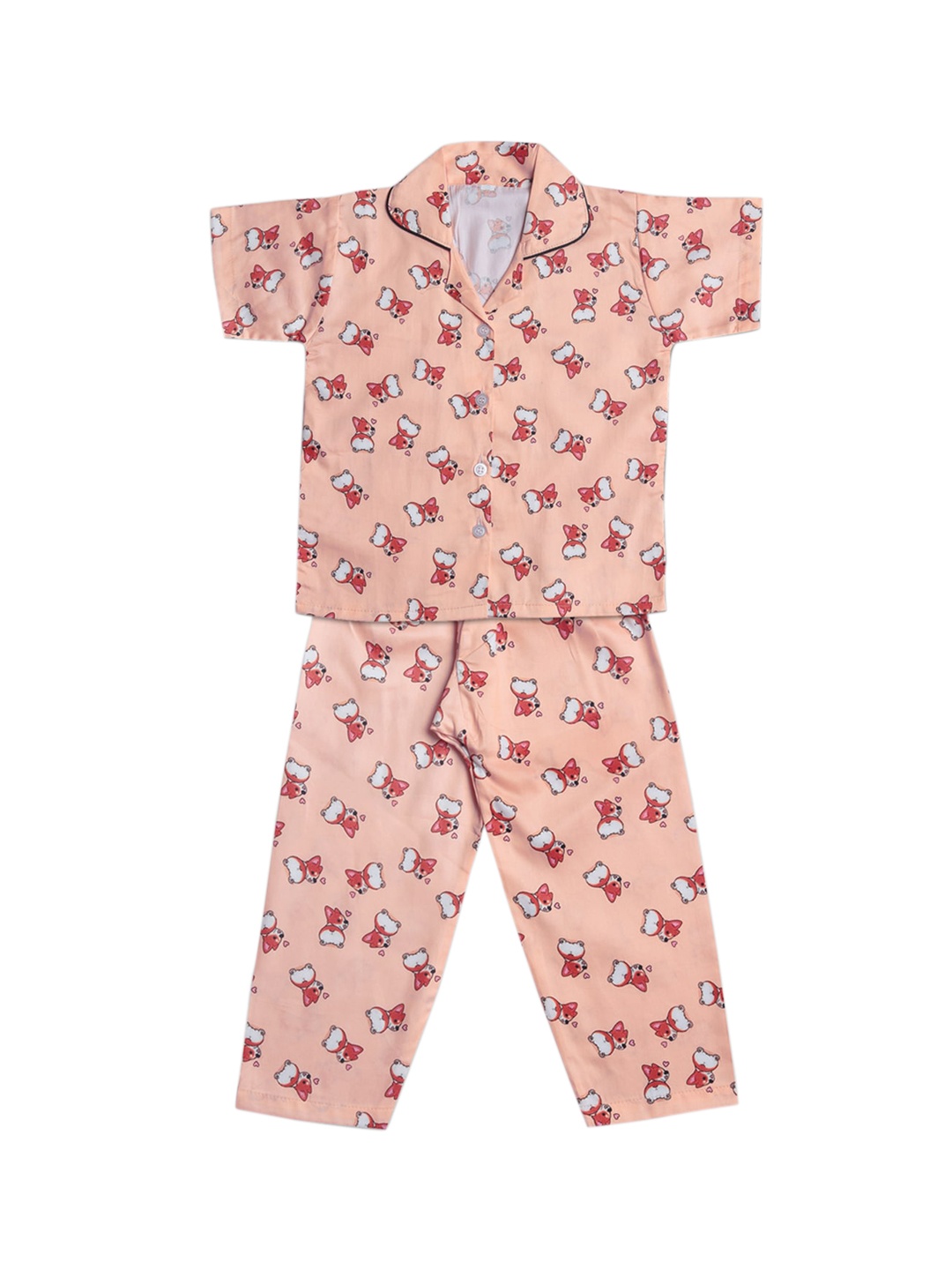 

Wish Karo Boys Peach-Coloured & White Printed Cotton Night suit