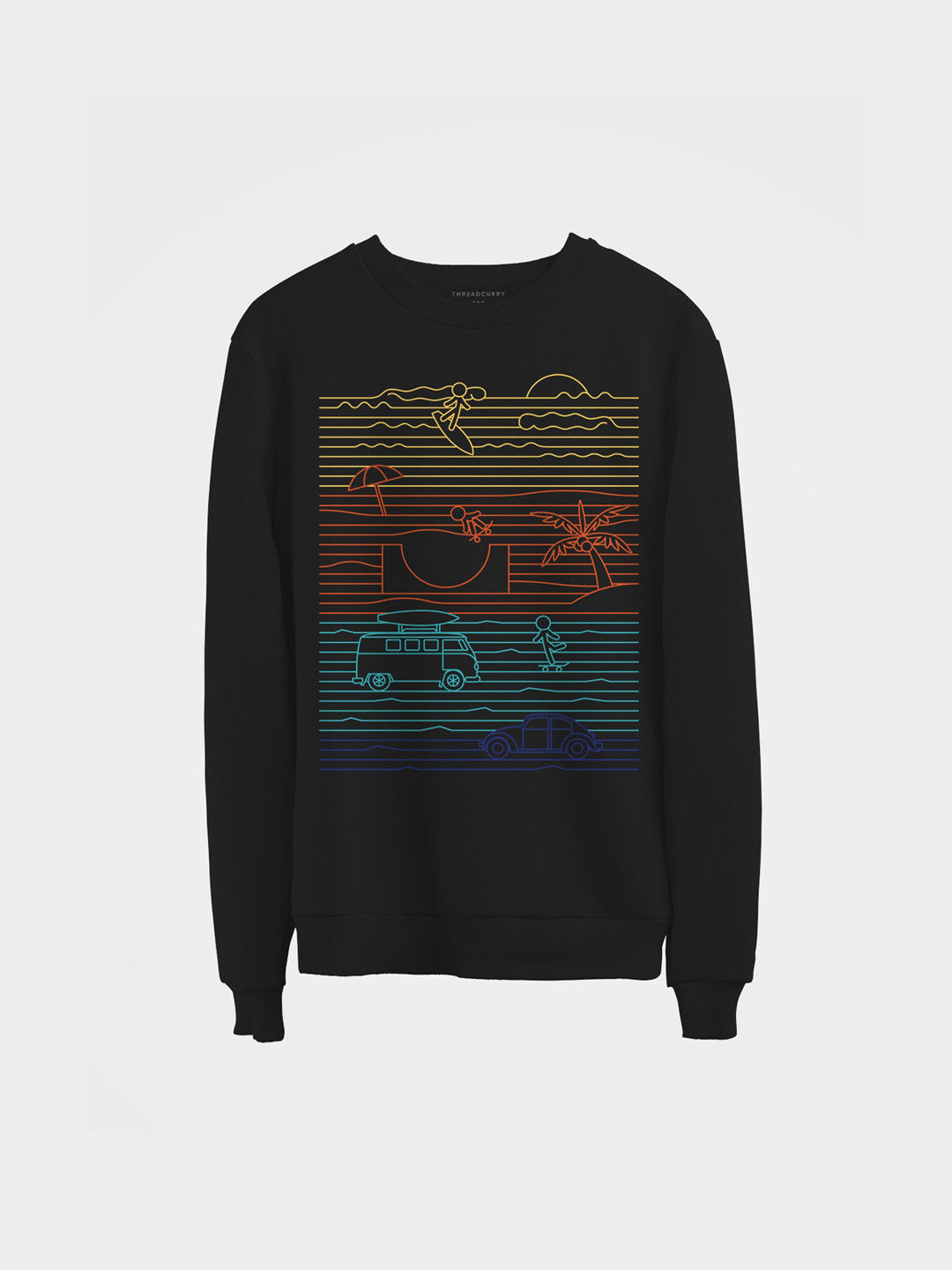 

THREADCURRY Kids Black Printed Sweatshirt