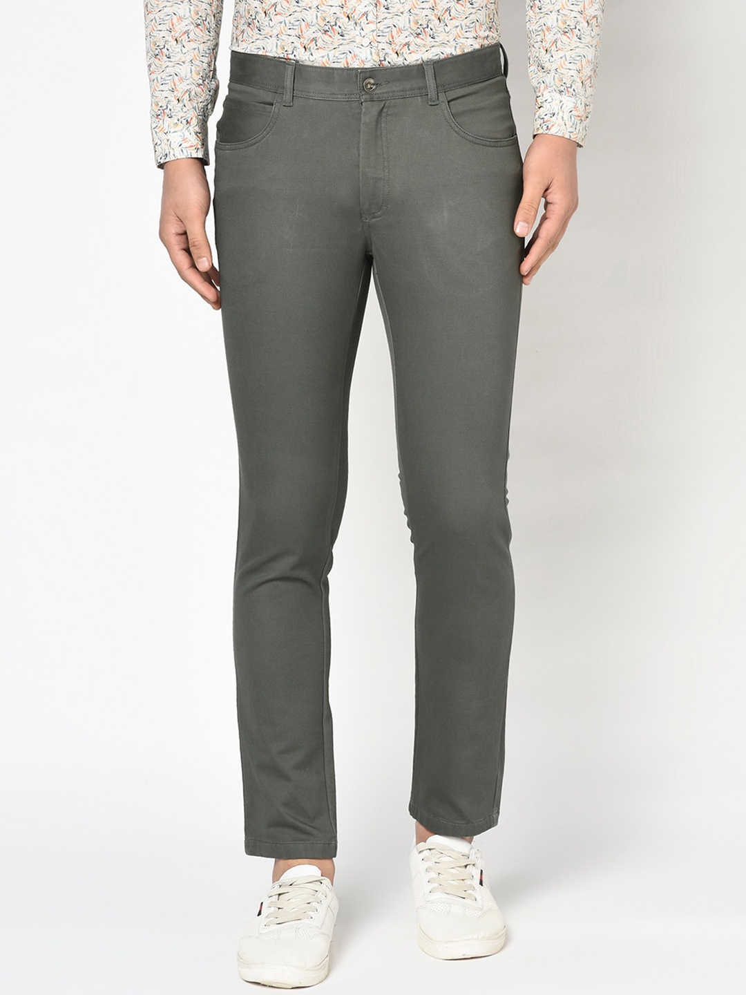 

Blackberrys Men Grey B5P Slim Fit Regular Trousers