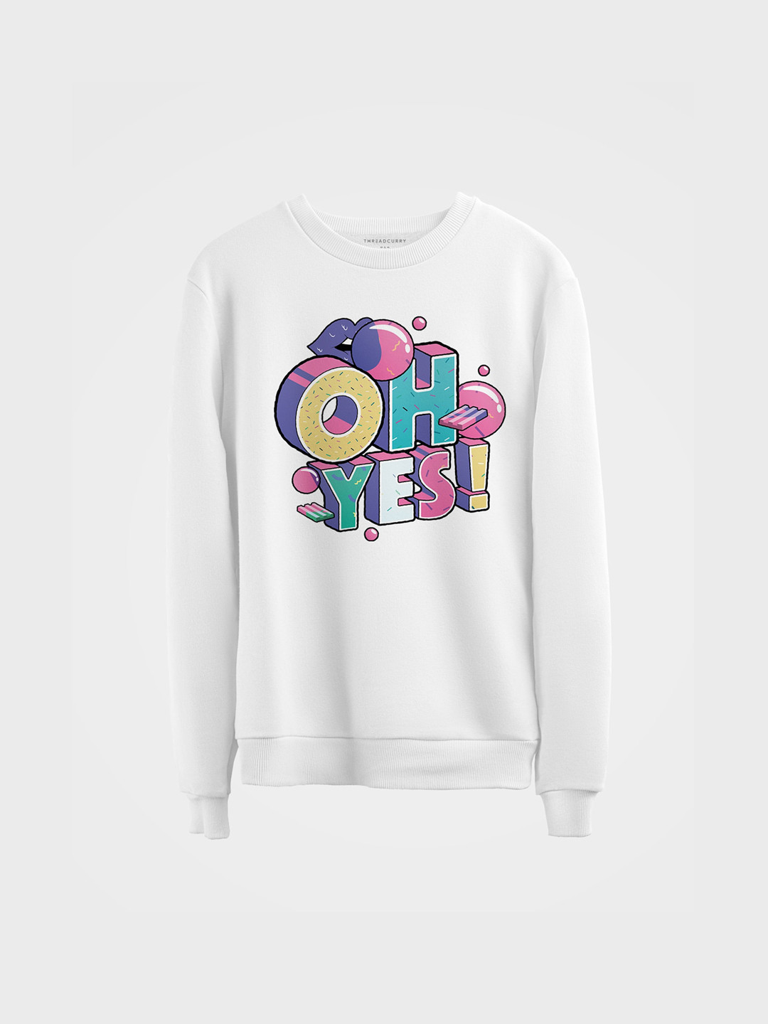 

THREADCURRY Kids White & Pink Printed Sweatshirt