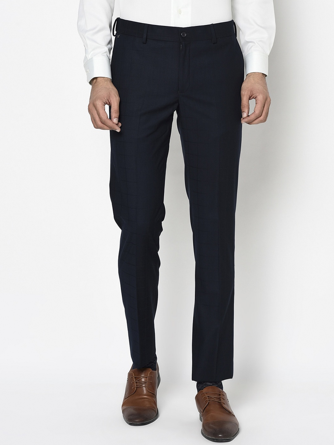 

Blackberrys Men Navy Blue B-95 Slim Fit Formal Trousers