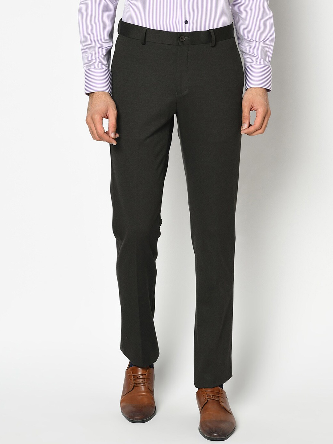 

Blackberrys Men Black Skinny Fit Solid Formal Trousers