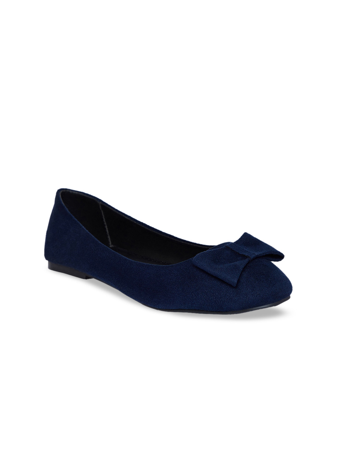 

People Women Navy Blue Solid Fabric Ballerinas