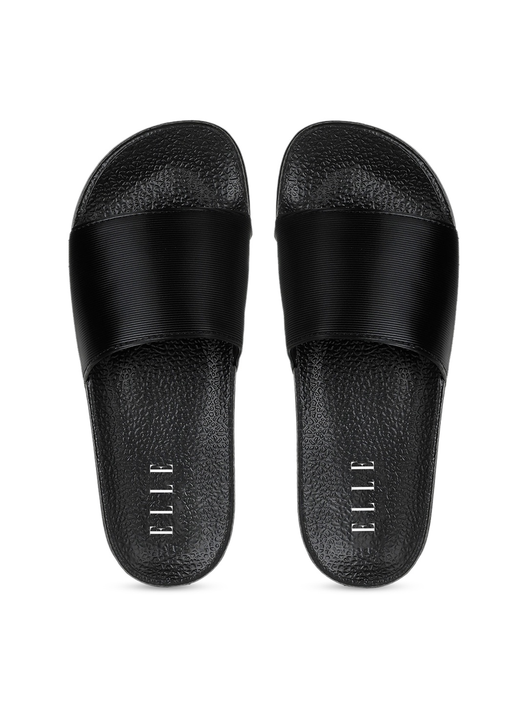 

ELLE Women Black Solid Sliders