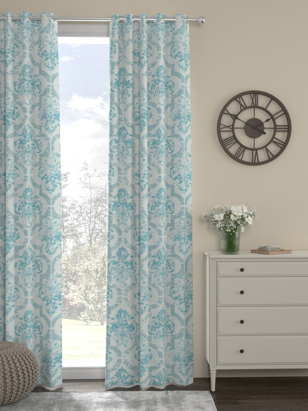 

ROSARA HOME Blue Single Long Door Curtain