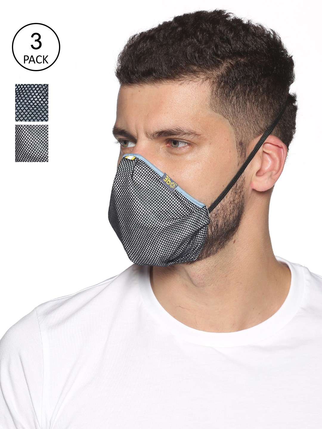 

3BO Pack Of 3 Assorted 3-Ply Deltoid Turbo Reusable Protective Outdoor Masks