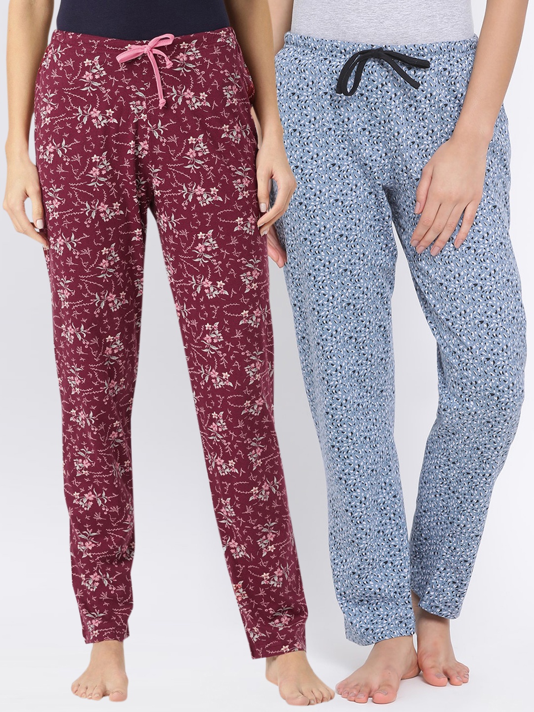 

Kanvin Women Pack Of 2 Lounge Pants, Maroon