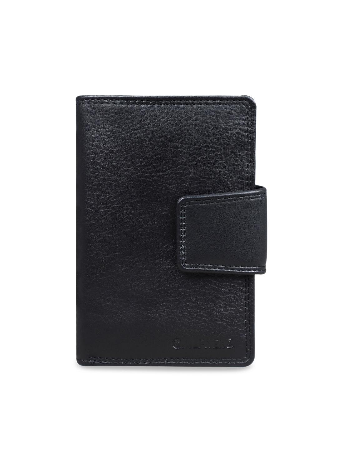 

CALFNERO Women Black Solid Leather Two Fold Wallet